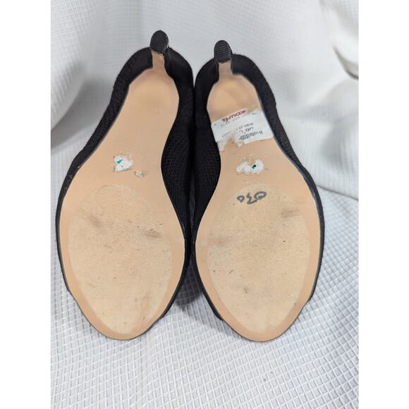 NWOT, FLAW! CATHARINE MALANDRINO! BLACK STRETCH WOVEN ANKLE BOOTIES! PEEP! SZ 8 - Picture 7 of 9